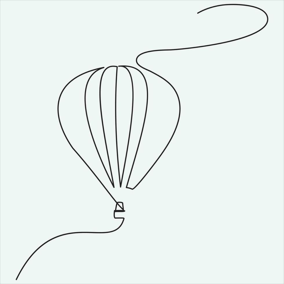 kontinuierlich Linie Hand Zeichnung Vektor Illustration Ballon Kunst