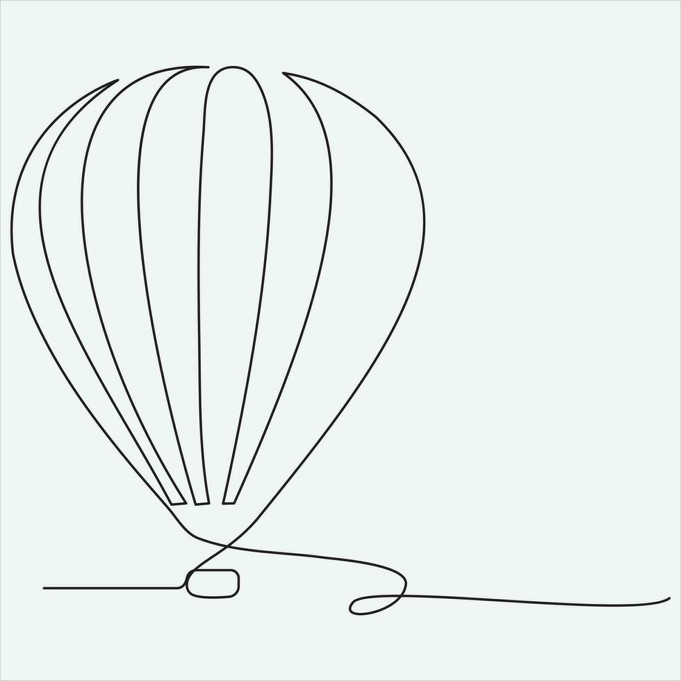 kontinuerlig linje hand teckning vektor illustration ballong konst