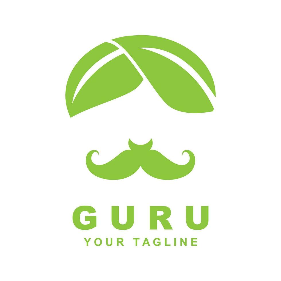 Guru Logo Symbol Design Vektor Illustration. Logo geeignet zum Mann verbunden Produkt, Yoga, Wissen und Reisen Agentur