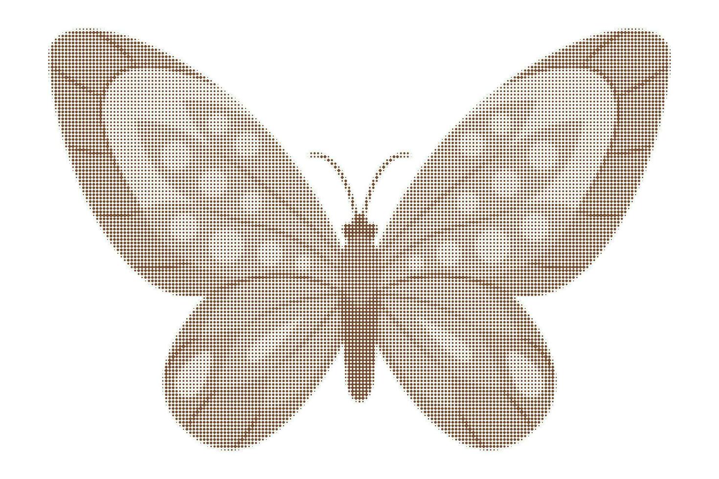 retro Stil. Halbton Schmetterling Hintergrund. Schmetterling von Halbton Punkte Collage Element. vektor