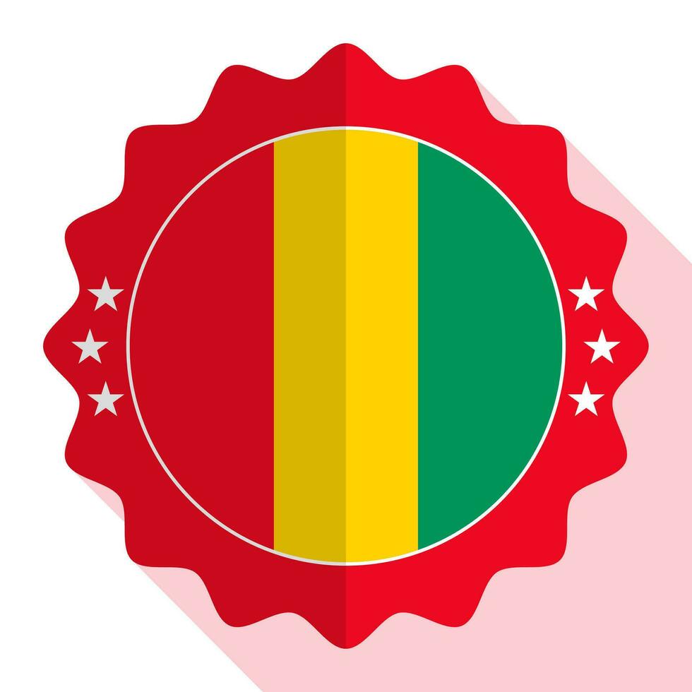 Guinea Qualität Emblem, Etikett, Zeichen, Taste. Vektor Illustration.