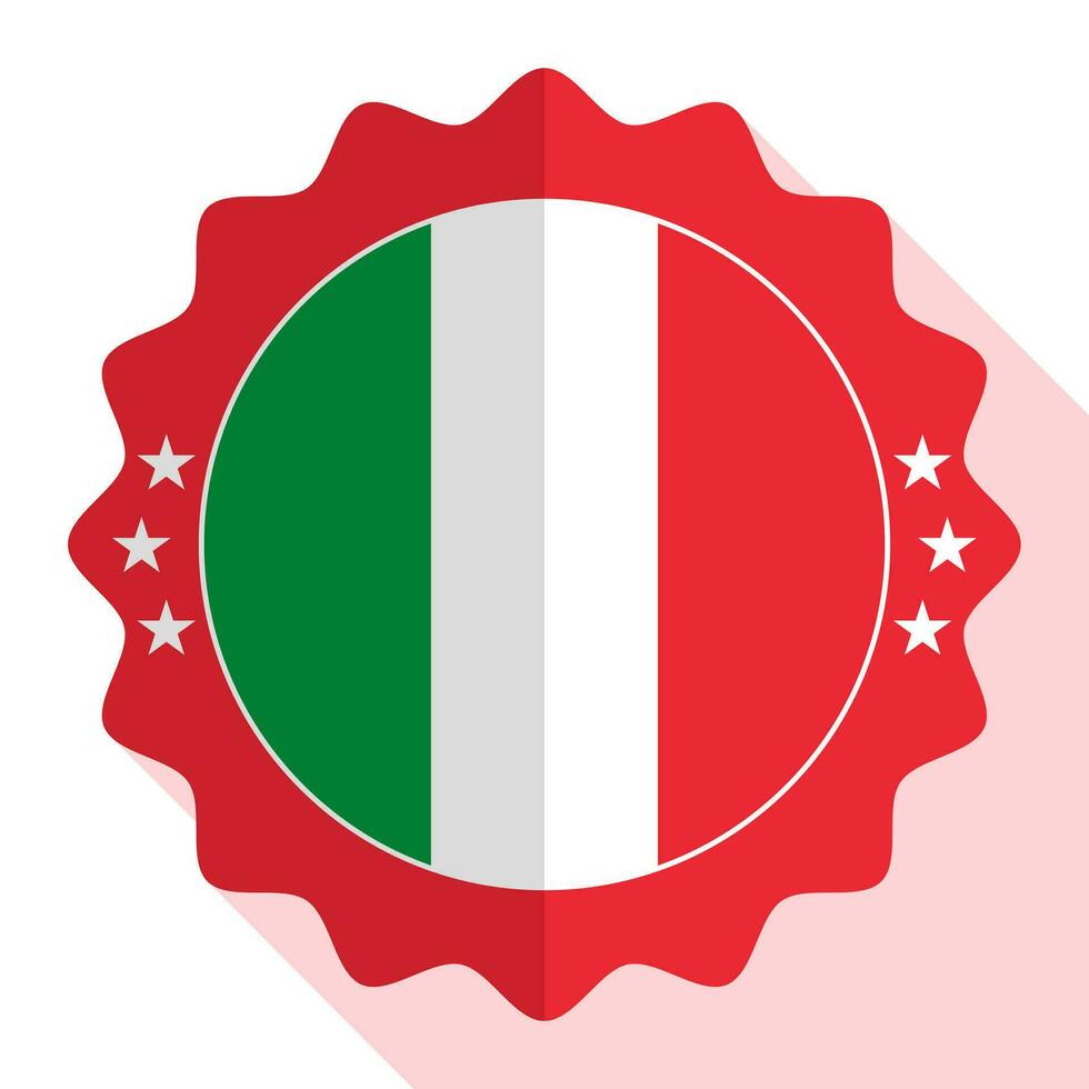 Italien Qualität Emblem, Etikett, Zeichen, Taste. Vektor Illustration.