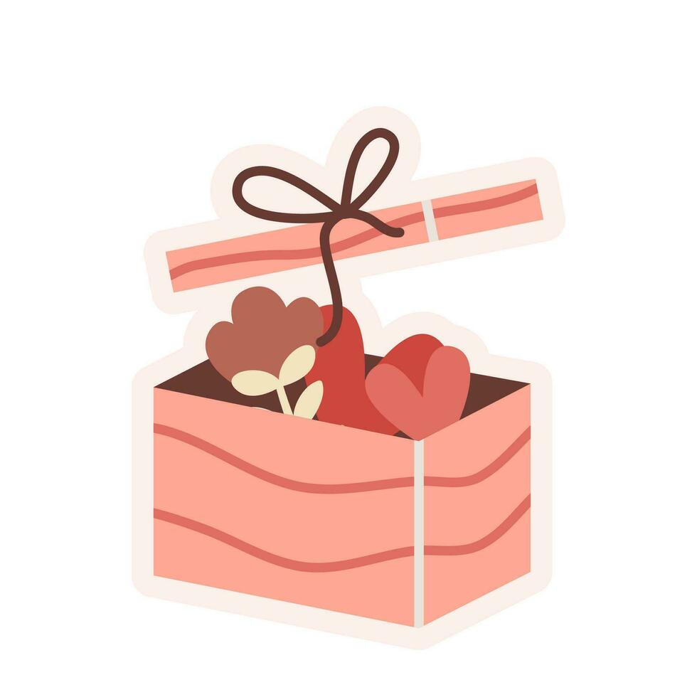 ein Rosa Geschenk Box Valentinstag Liebe Rosa Herz Vektor einstellen Clip Kunst