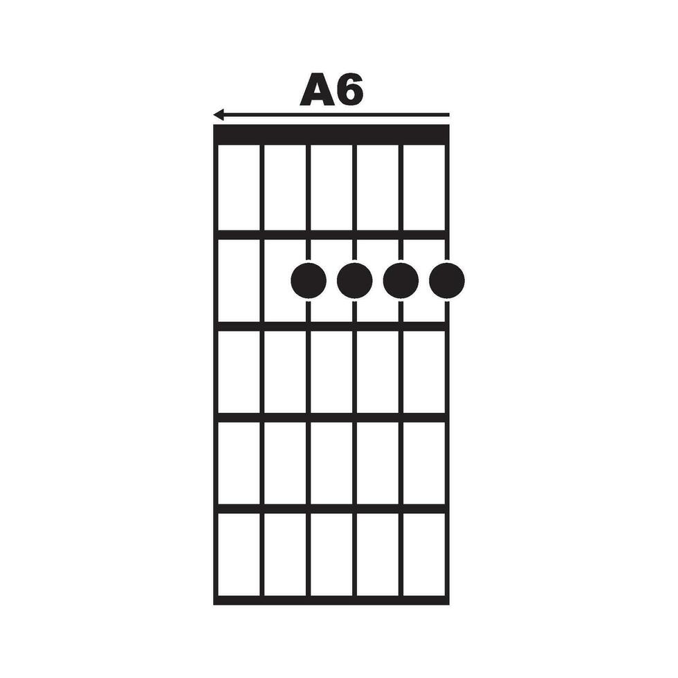 a6 gitarr ackord ikon vektor
