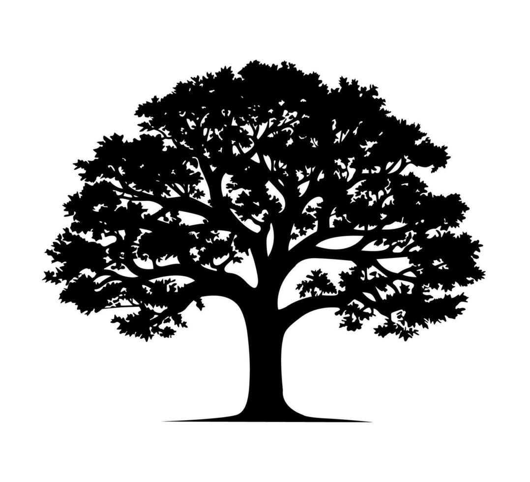 Baum Silhouette isoliert auf Weiß vektor