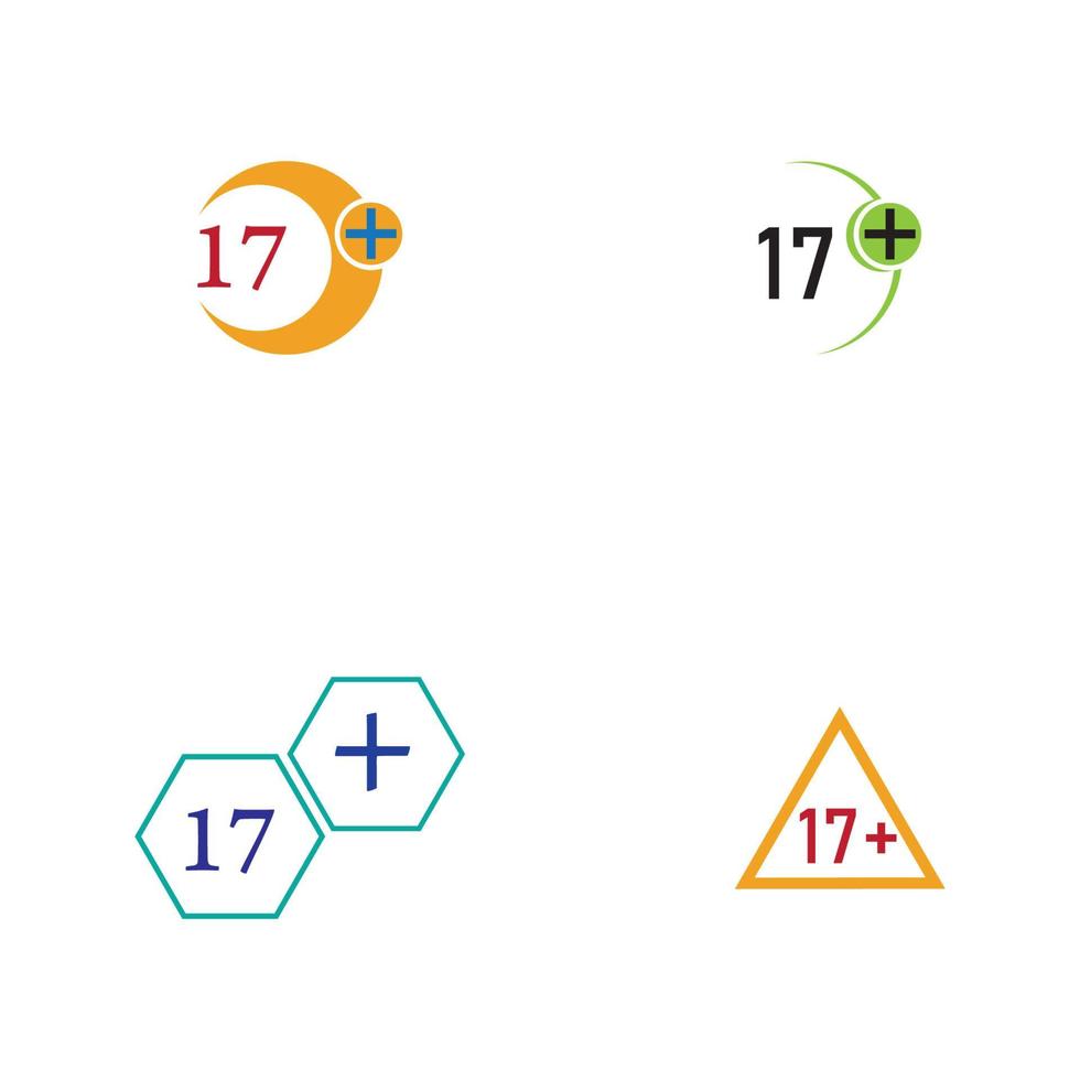 17 plus Symbol Illustration isoliertes Vektorzeichensymbol vektor