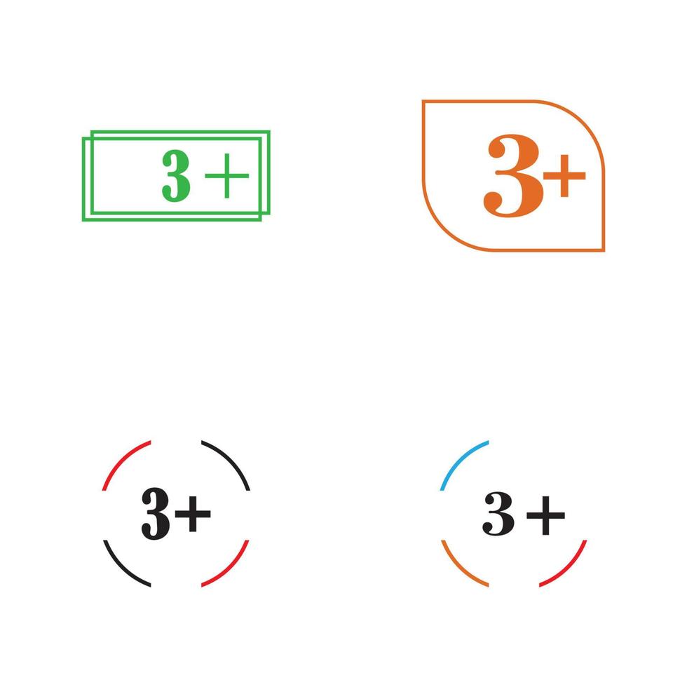 3 plus Symbol Symbol Vektor Illustration Designvorlage