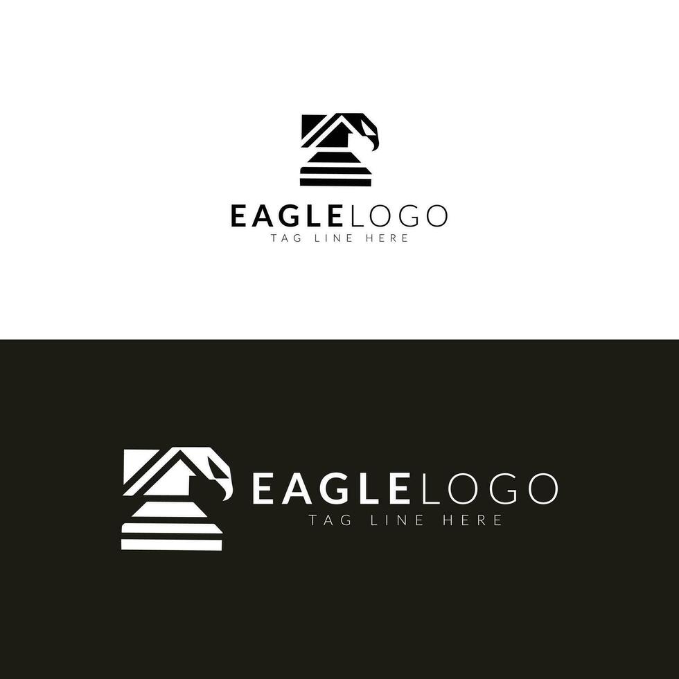 Örn logotyp design i svartvit elegans vektor