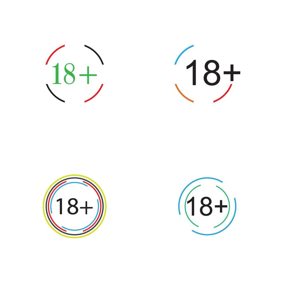 18 plus ikon symbol vektor illustration formgivningsmall