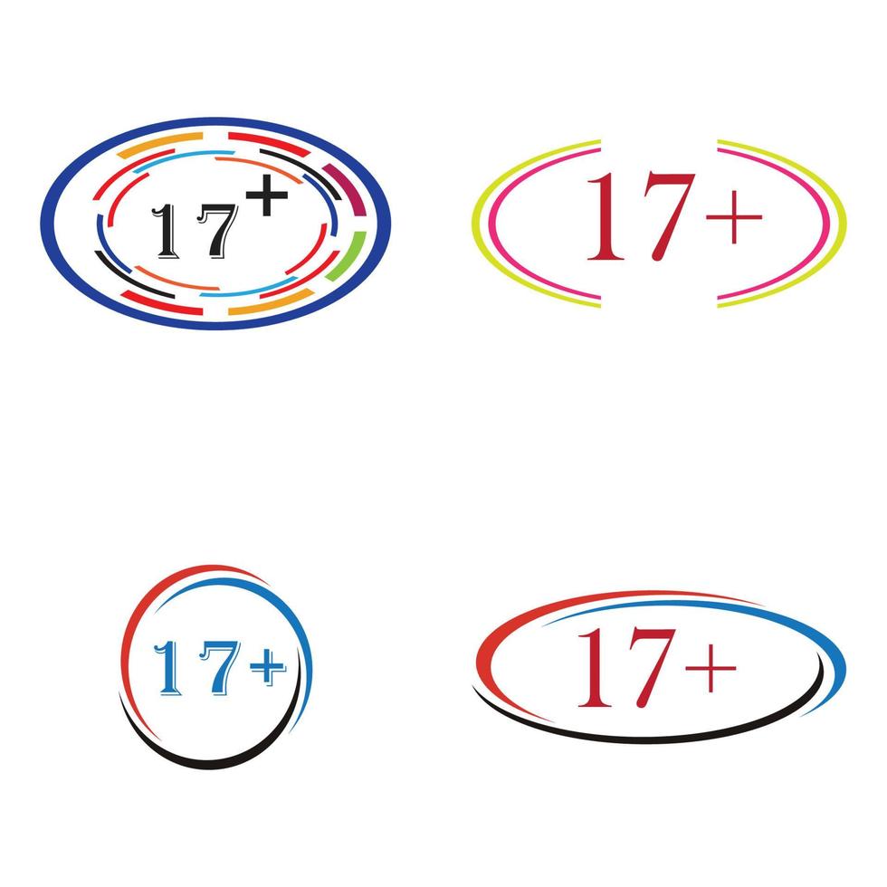 17 plus Symbol Illustration isoliertes Vektorzeichensymbol vektor