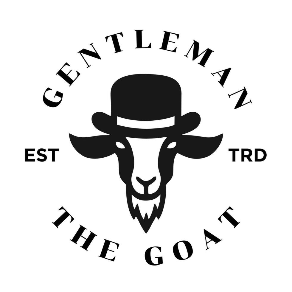 Ziege Gentleman Jahrgang Logo Symbol Design vektor