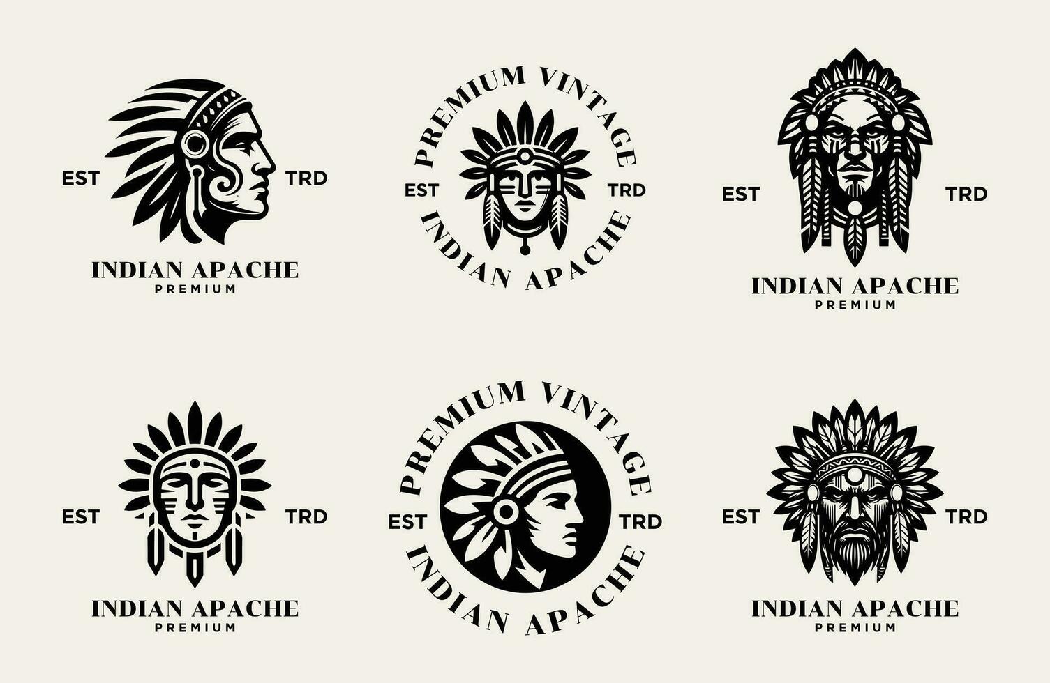 indisk apache stam logotyp ikon design vektor