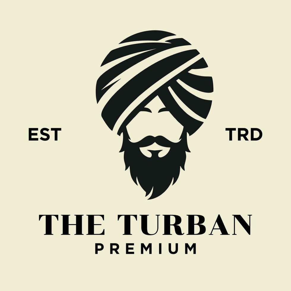 Turban männlich Kopf Logo Symbol Design Illustration vektor