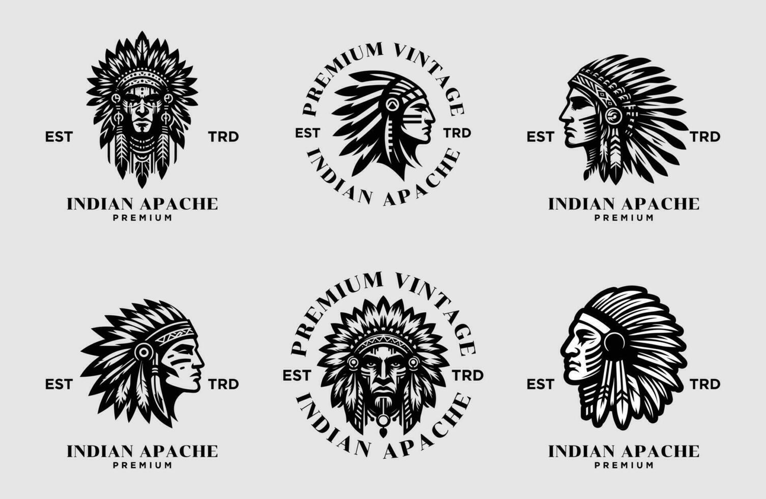 indisch Apache Stamm Logo Symbol Design vektor