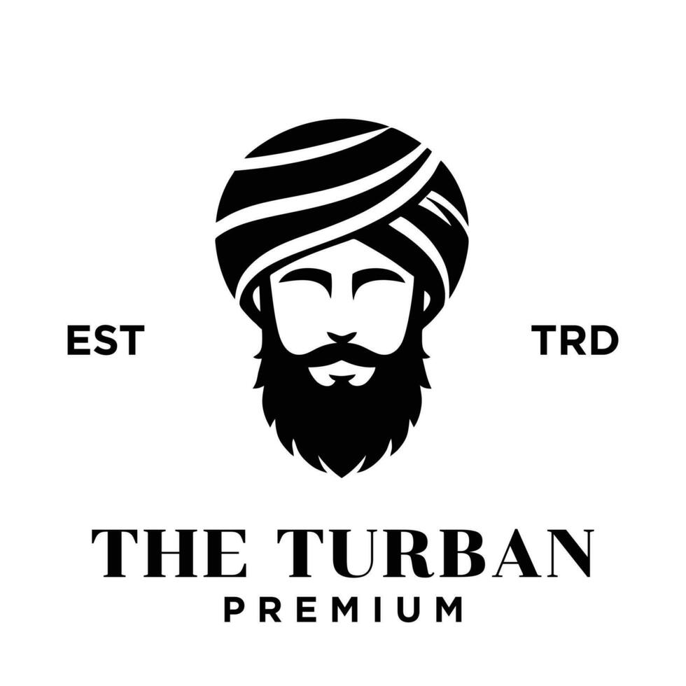 Turban männlich Kopf Logo Symbol Design Illustration vektor