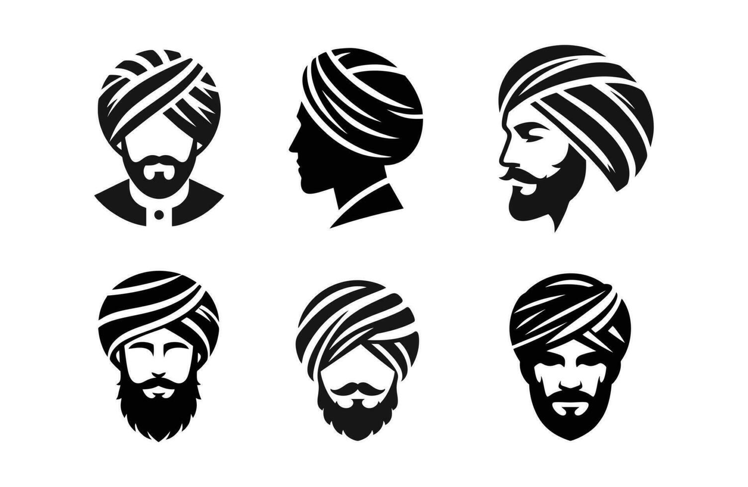 Turban männlich Kopf Logo Symbol Design Illustration vektor