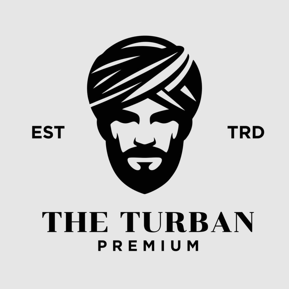 Turban männlich Kopf Logo Symbol Design Illustration vektor