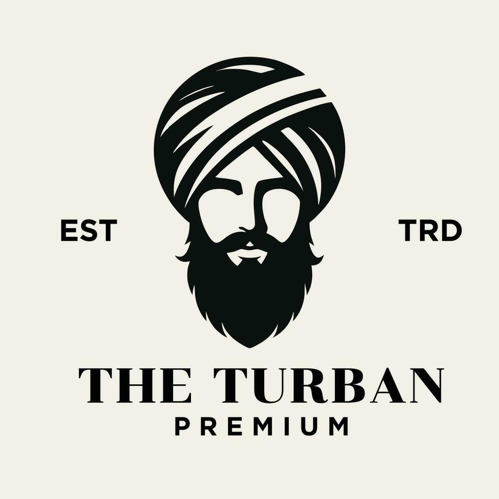 Turban männlich Kopf Logo Symbol Design Illustration vektor