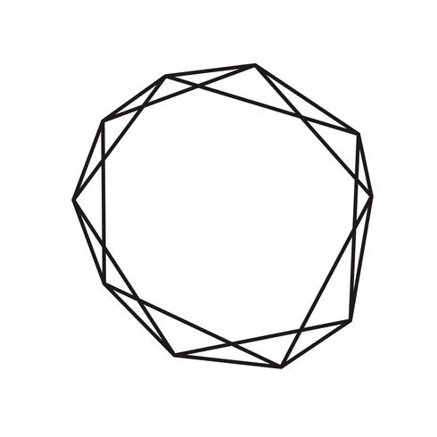 Svart bläck geometrisk diamant med plats för text vektor