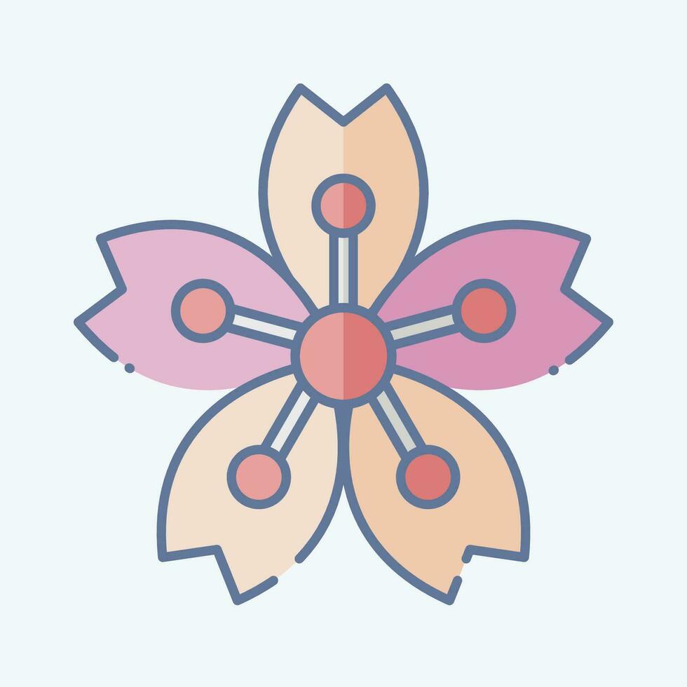Symbol Sakura. verbunden zu Sakura Festival Symbol. Gekritzel Stil. einfach Design editierbar. einfach Illustration vektor