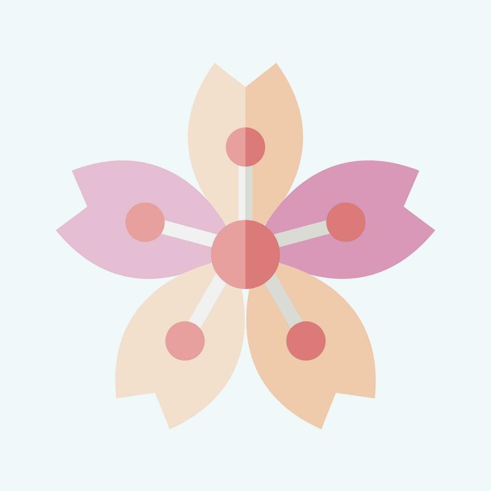 Symbol Sakura. verbunden zu Sakura Festival Symbol. eben Stil. einfach Design editierbar. einfach Illustration vektor