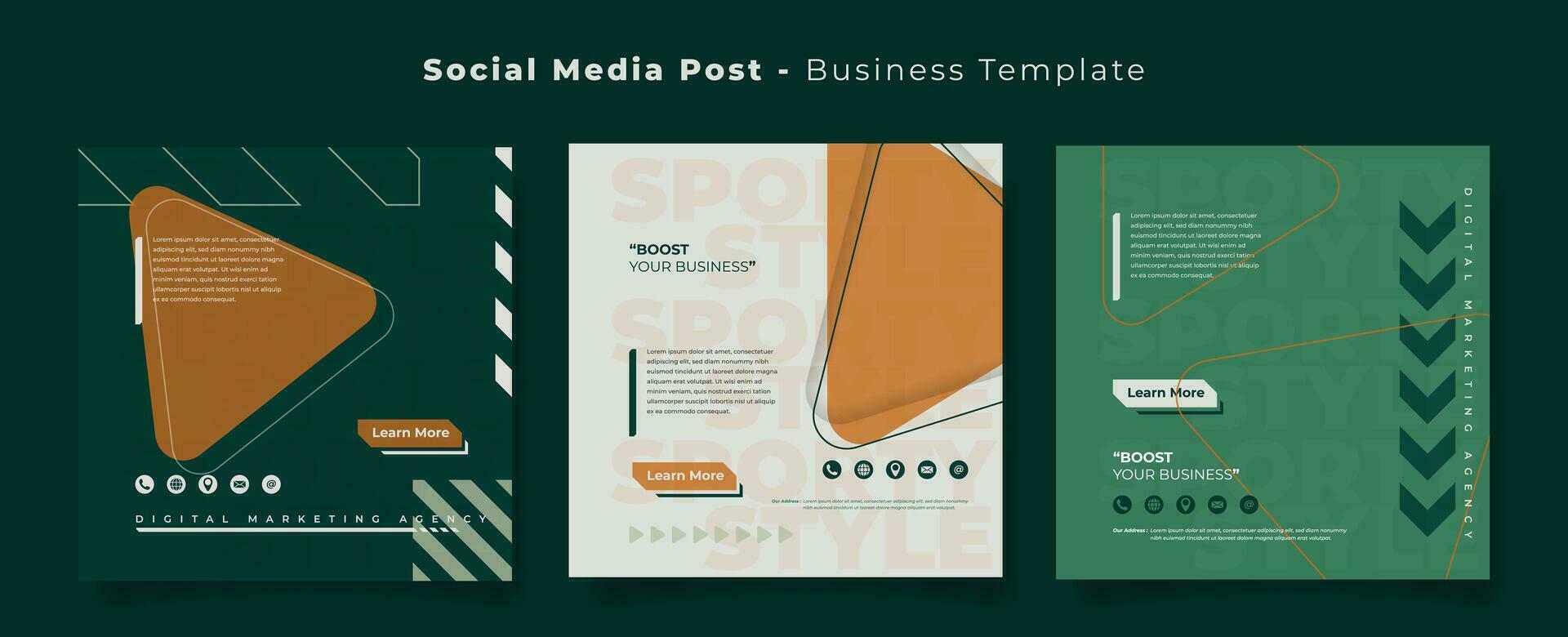 Sozial Medien Post Vorlage im aktiv Grün Weiß Hintergrund zum Digital Marketing Design vektor
