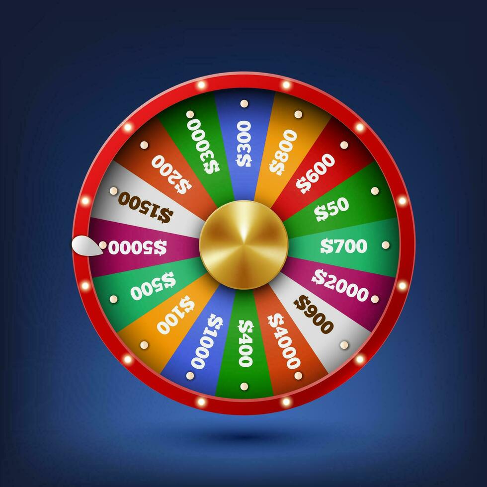 realistisk spinning förmögenhet hjul, tur- roulett. lämplig för kasino, webb och Övrig, vektor illustration