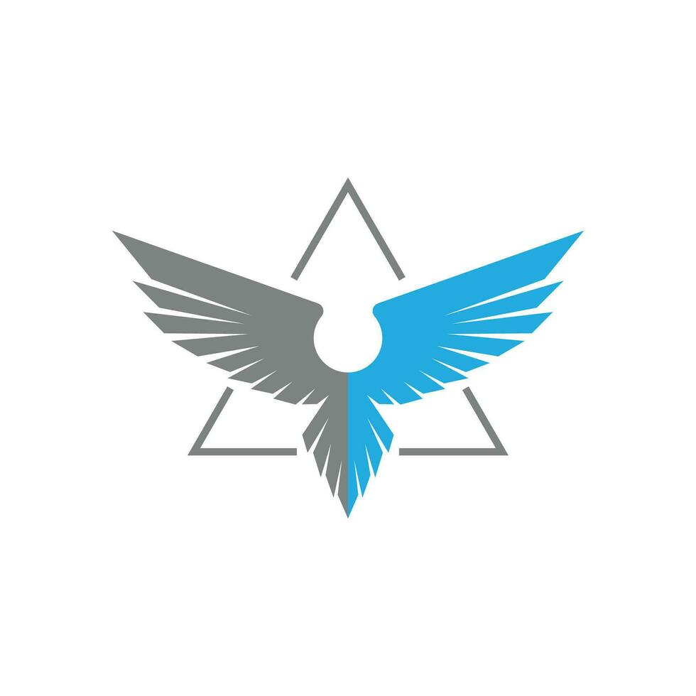 Adler Falke Falke Verbreitung Flügel Vogel mit Dreieck Symbol Illustration vektor