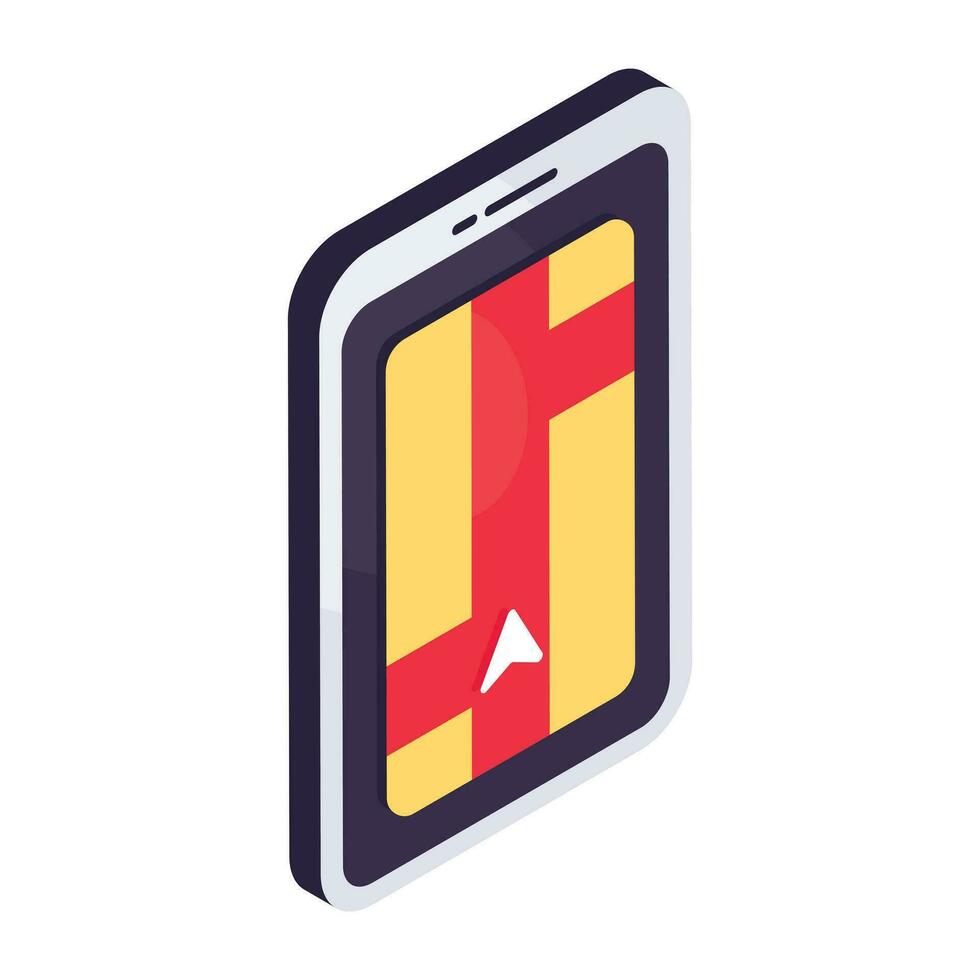 Premium-Design-Ikone der mobilen Karte vektor