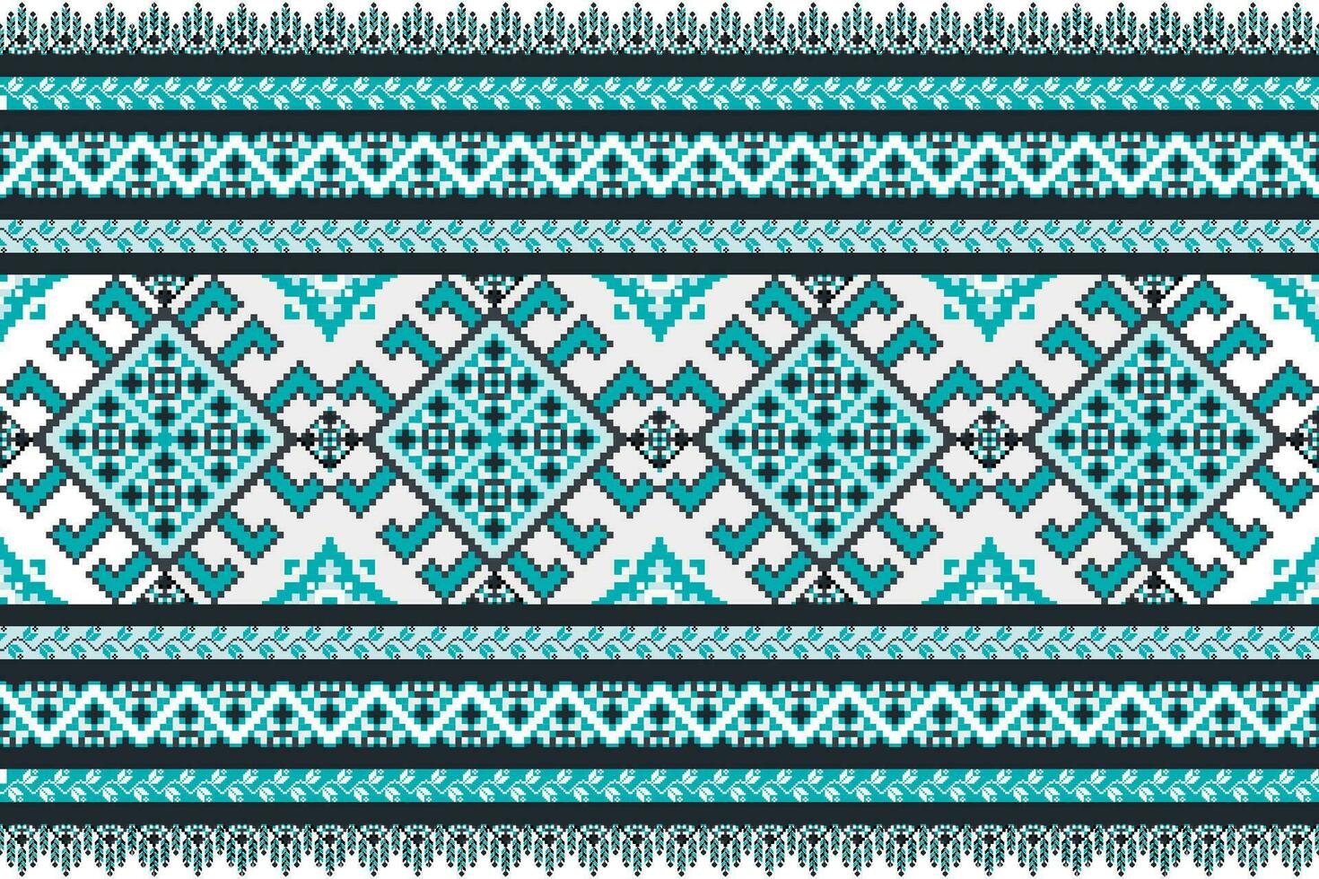 etnisk pixel konst aztec stil sömlös mönster. vektor design för tyg, bricka, broderi, omslag, tapet, och bakgrund