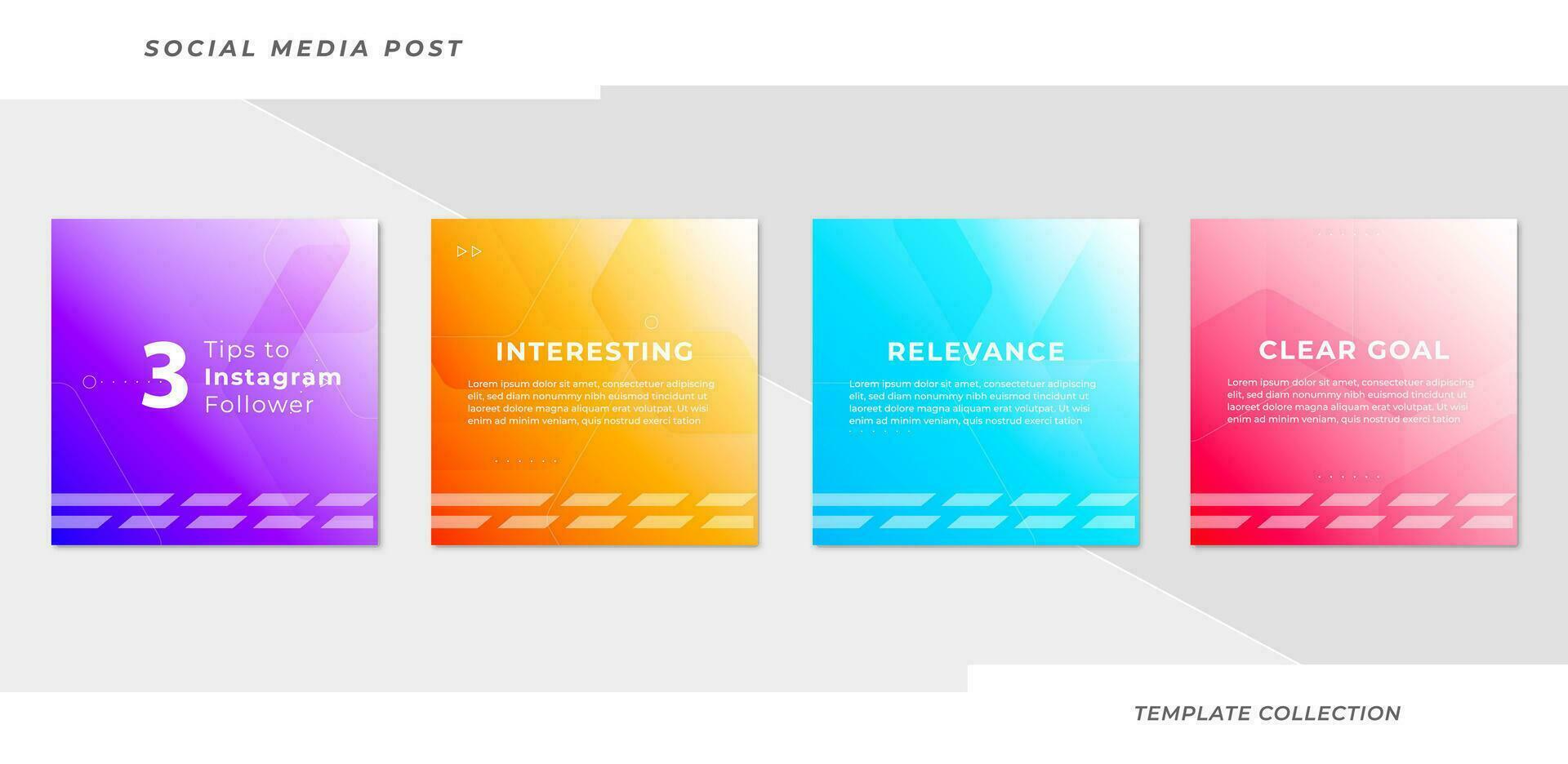 tips social media handledning, tips, posta baner layout mall färgrik bakgrund design element, proffs vektor