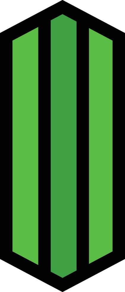 grön och svart Ränder i de form av en hus på en vit bakgrund. klotter design element för olika syften. vektor