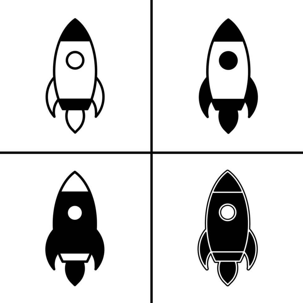 Vektor schwarz und Weiß Illustration von Rakete Symbol zum Geschäft. Lager Vektor Design.