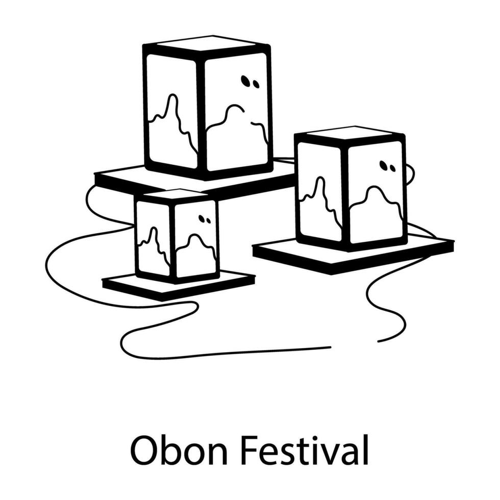 modisch obon Festival vektor