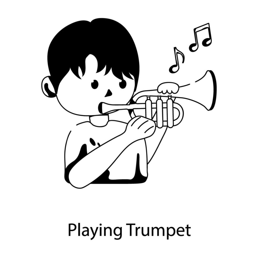 modisch spielen Trompete vektor