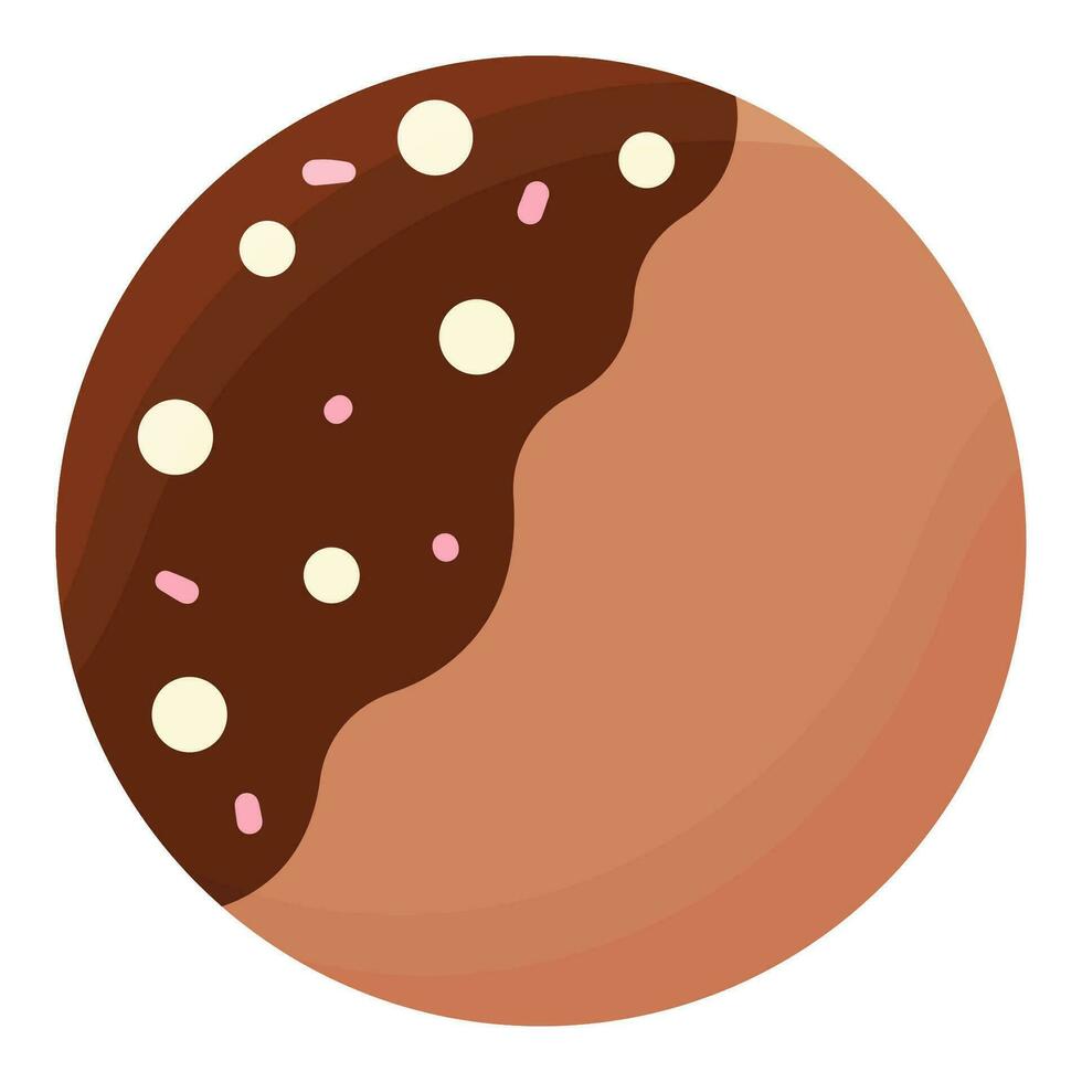 Krapfen Farbe Tag Schokolade Sahne Essen Symbol vektor