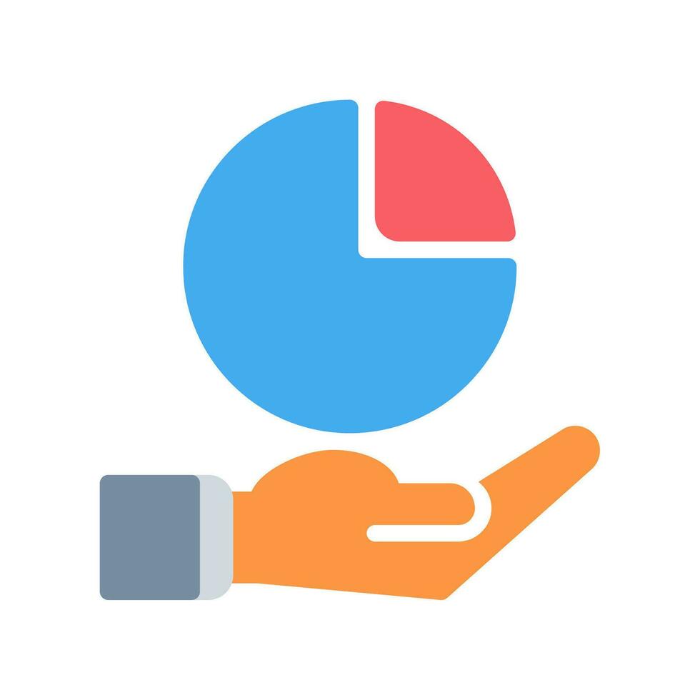paj Diagram ikon och hand ikon översikt svart stil. företag och finansiera ikoner vektor