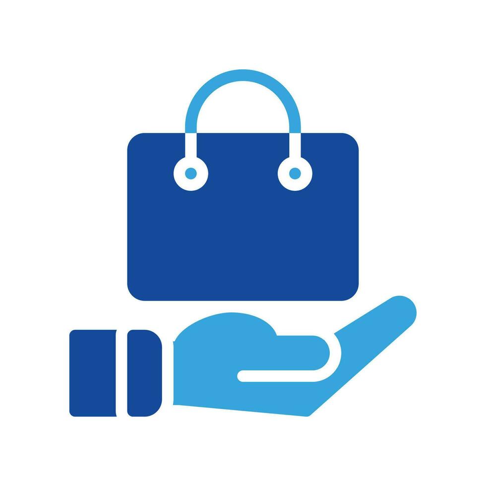 Einkaufen Tasche Verkauf Symbol und Hand Symbol Gliederung schwarz Stil. Geschäft und Finanzen Symbole vektor