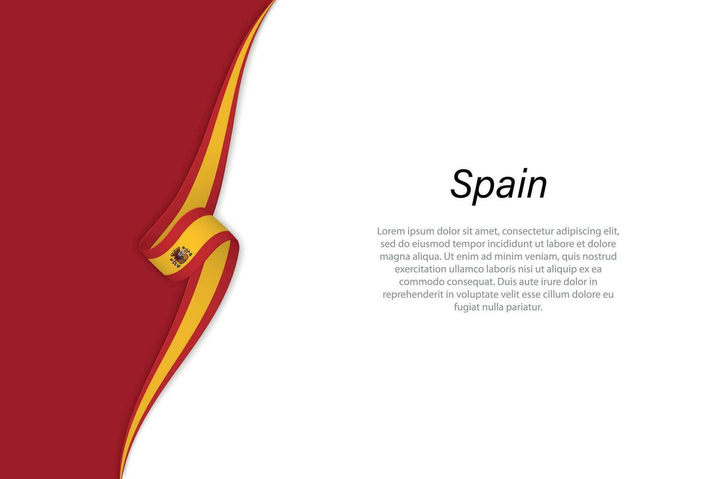 Welle Flagge von Spanien mit Copyspace Hintergrund. vektor