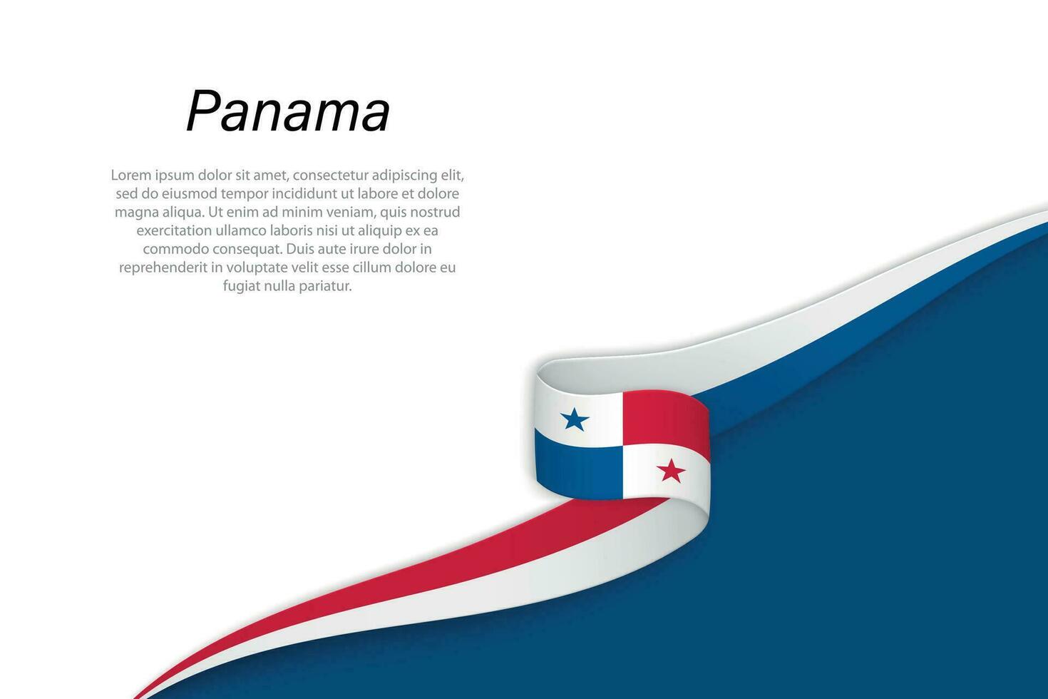 Welle Flagge von Panama mit Copyspace Hintergrund vektor