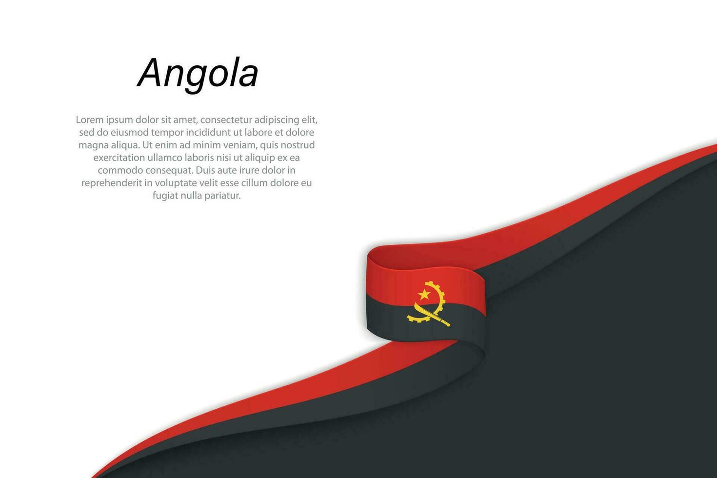 Welle Flagge von Angola mit Copyspace Hintergrund vektor