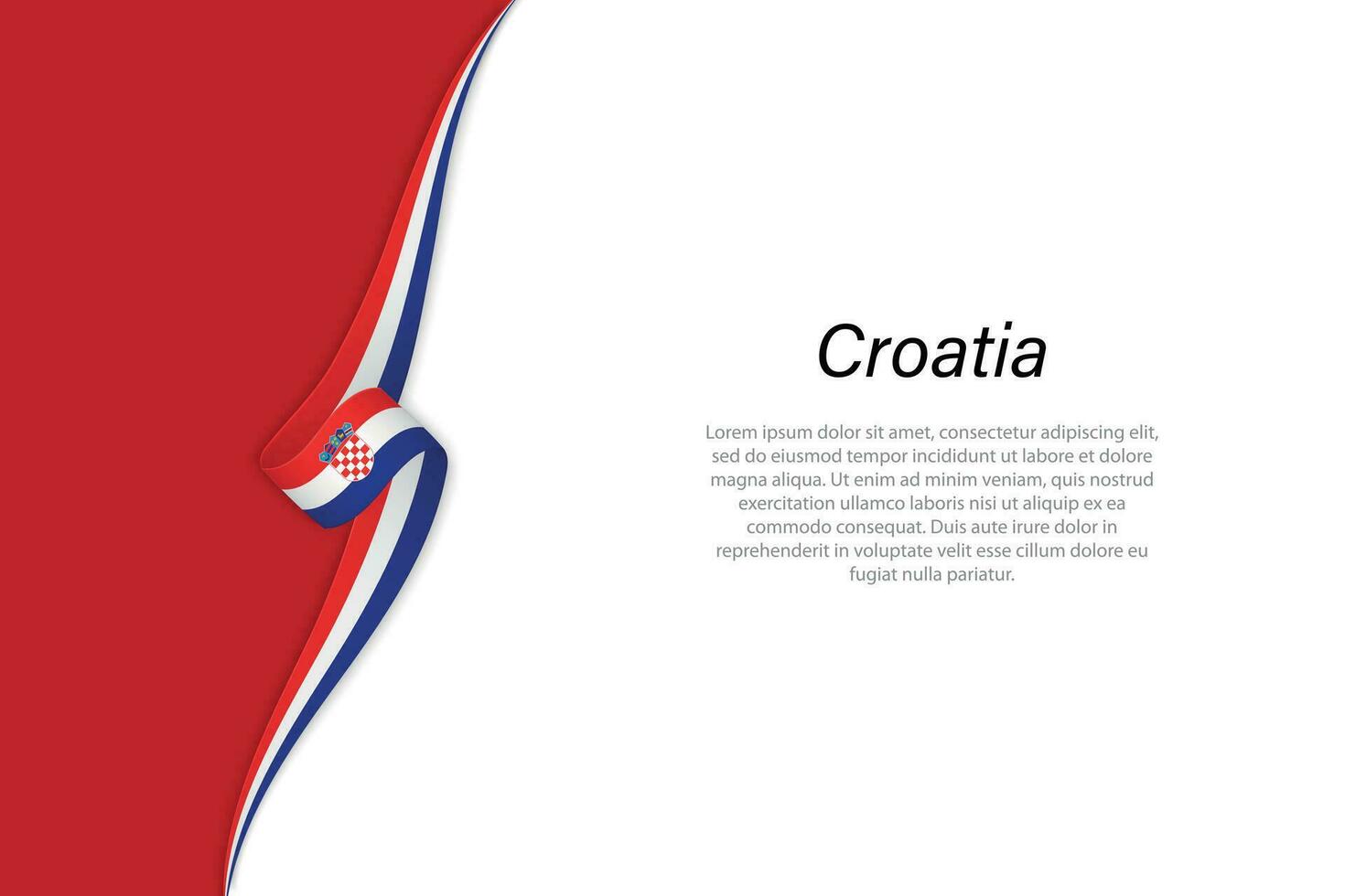 Welle Flagge von Kroatien mit Copyspace Hintergrund. vektor