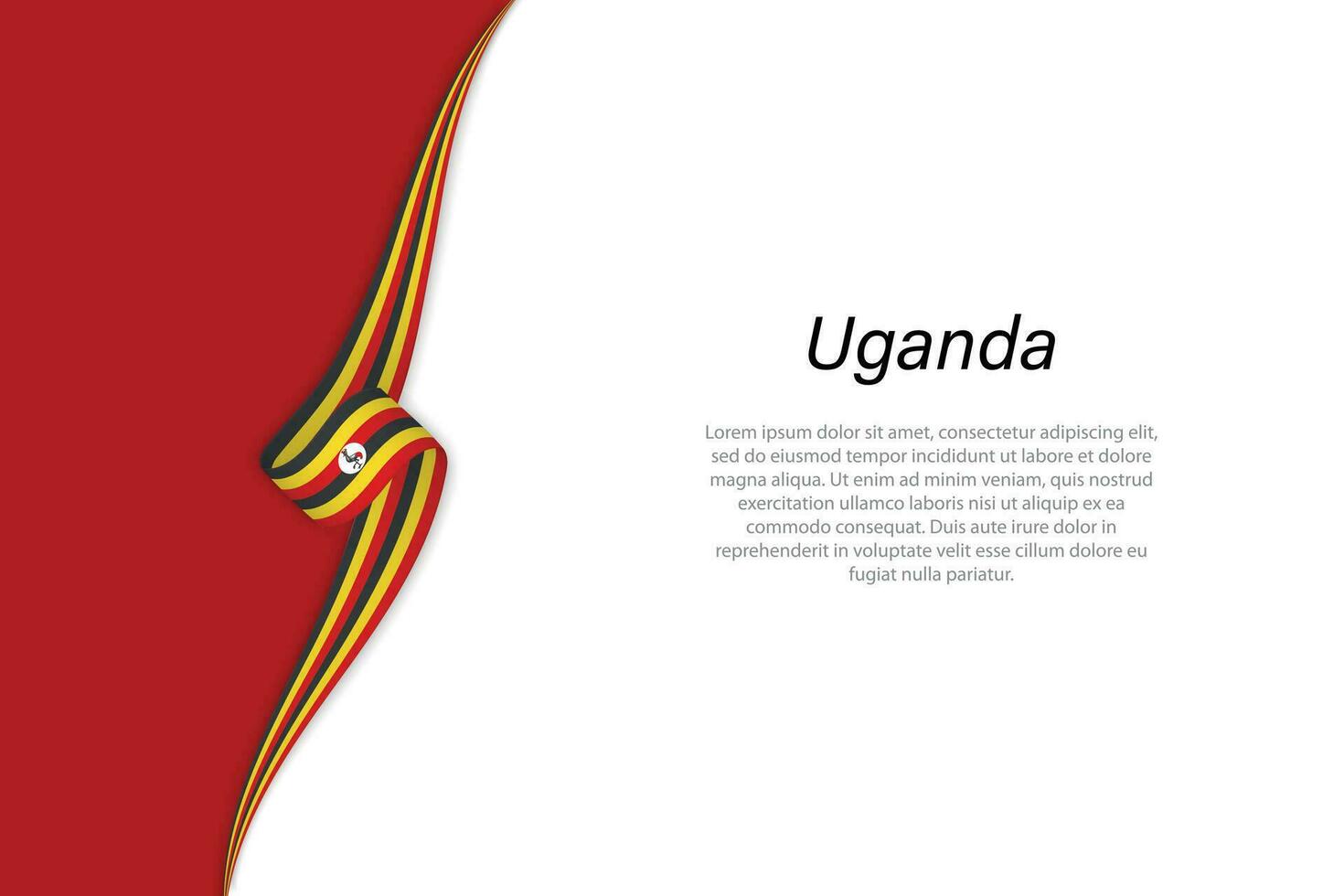 Welle Flagge von Uganda mit Copyspace Hintergrund vektor