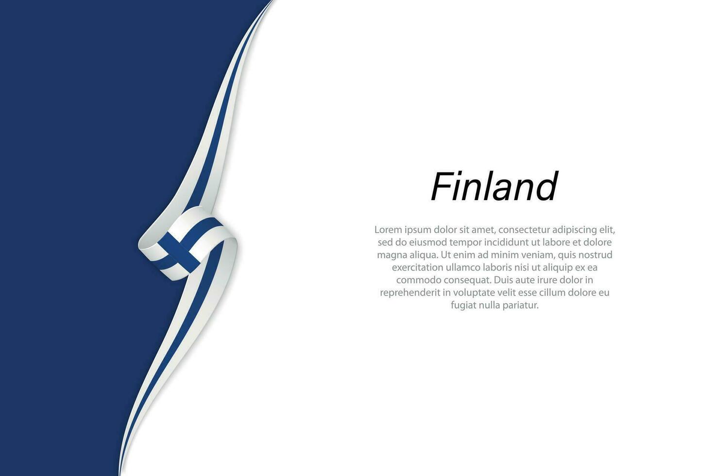 Welle Flagge von Finnland mit Copyspace Hintergrund. vektor
