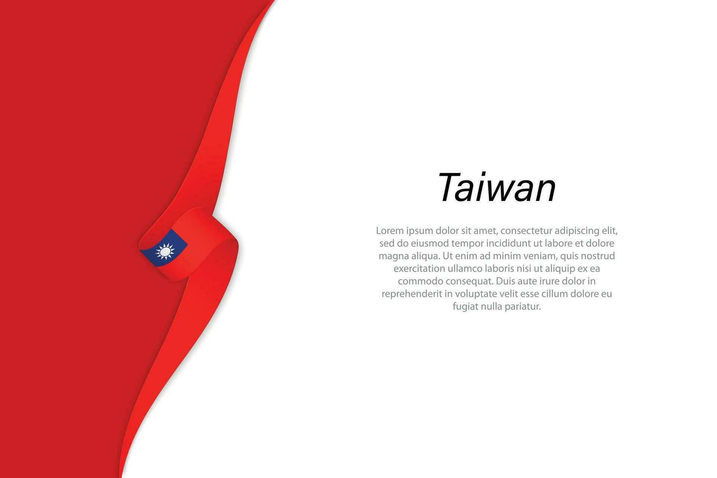 Welle Flagge von Taiwan mit Copyspace Hintergrund vektor