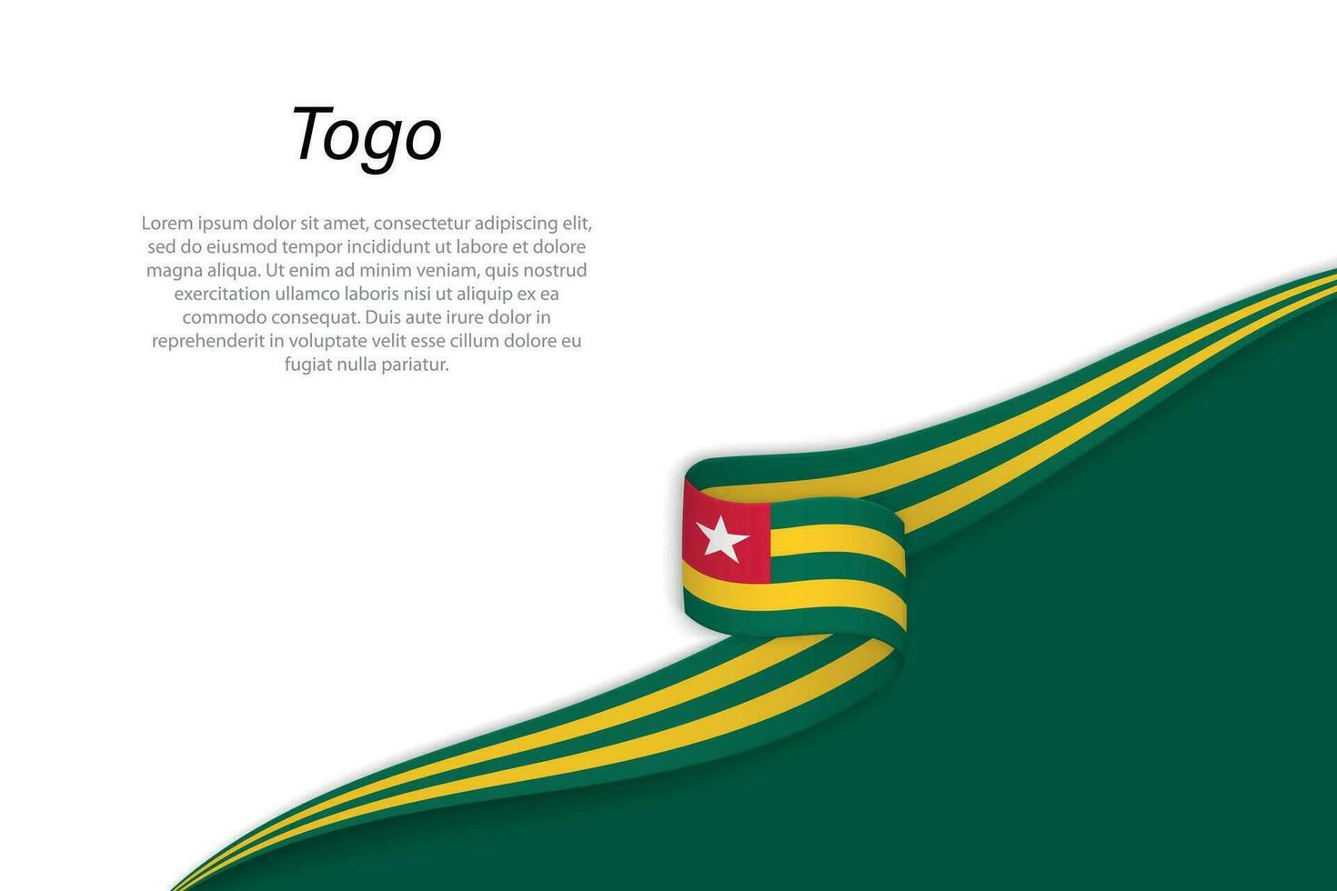 Vinka flagga av Togo med copy bakgrund vektor