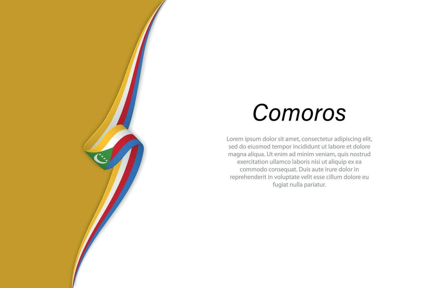 Welle Flagge von Komoren mit Copyspace Hintergrund vektor