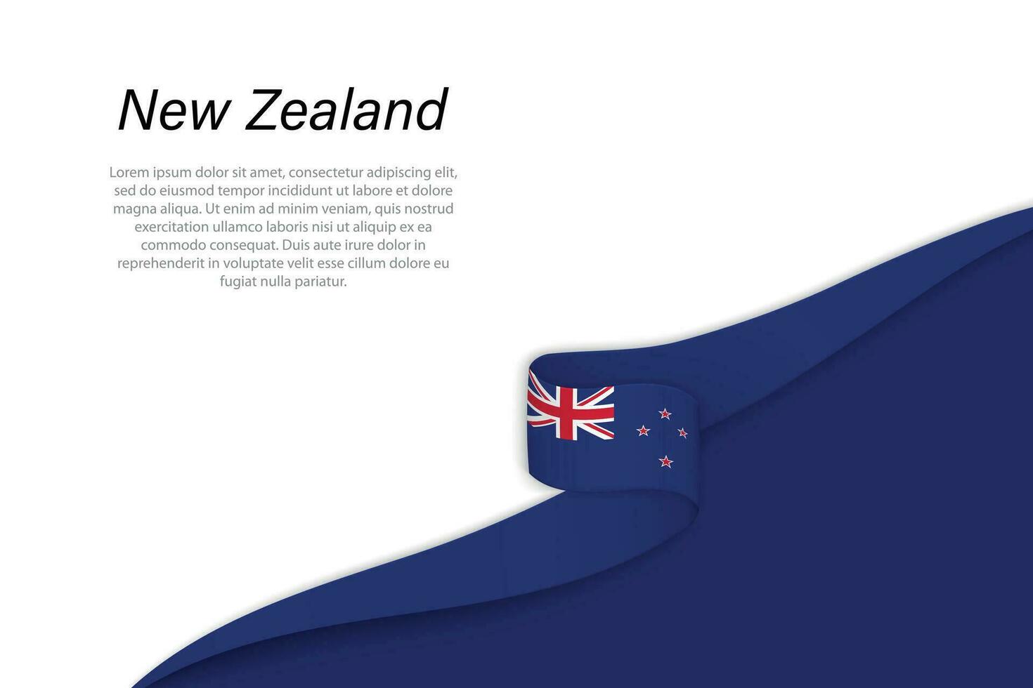 Welle Flagge von Neu Neuseeland mit Copyspace Hintergrund vektor