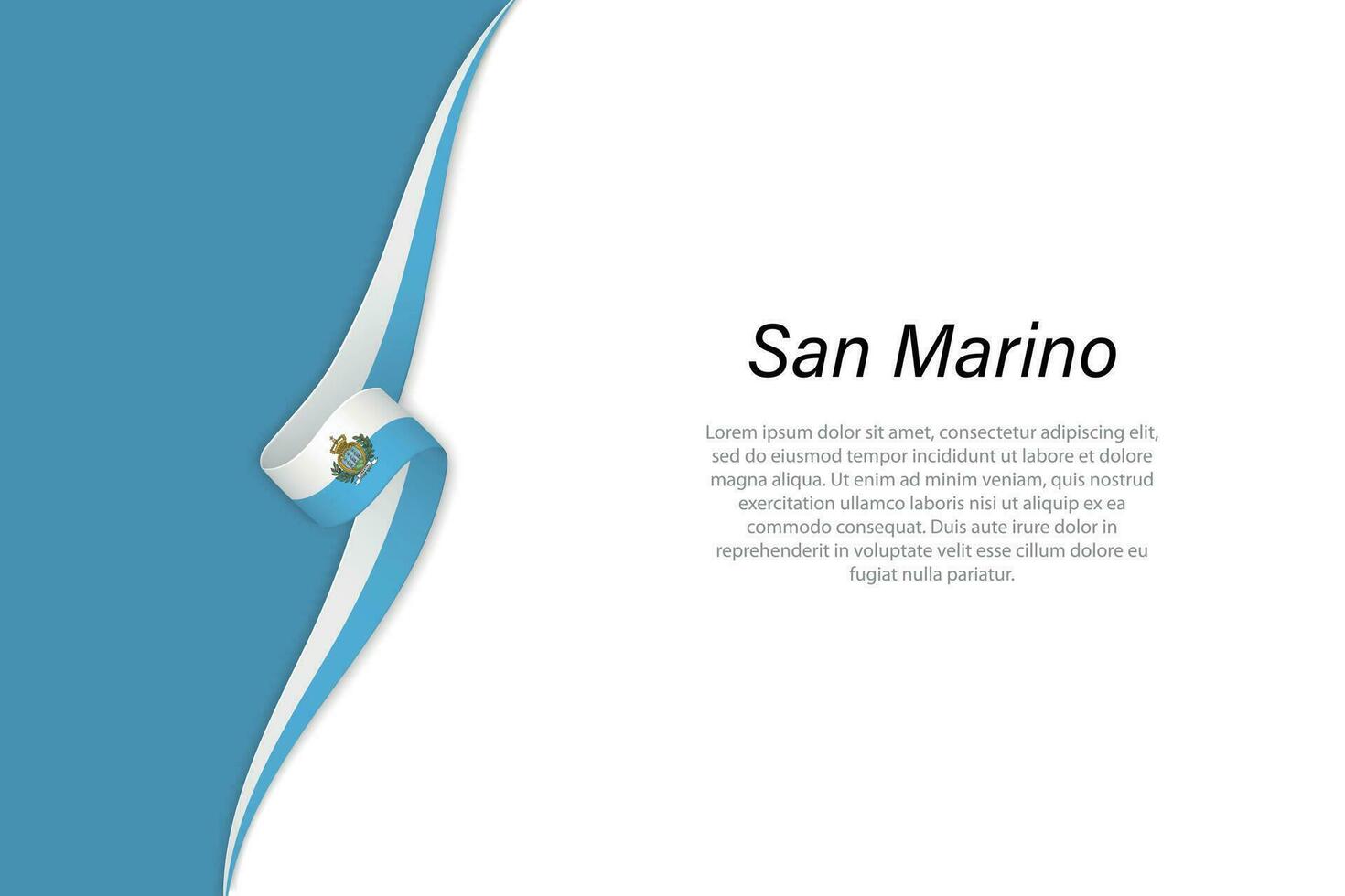 Welle Flagge von san Marino mit Copyspace Hintergrund. vektor