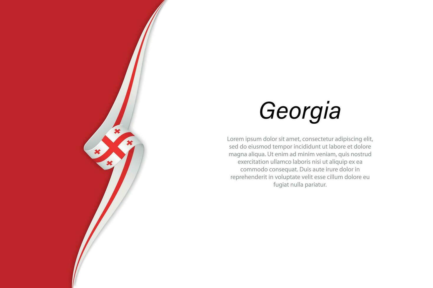 Welle Flagge von Georgia mit Copyspace Hintergrund. vektor